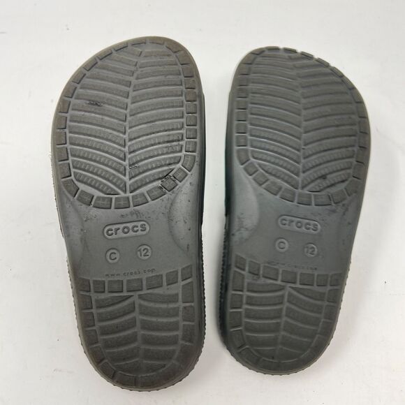 Crocs Iconic Comfort Classic Slide Sandals Black Kids Size C 12 - Picture 6 of 7